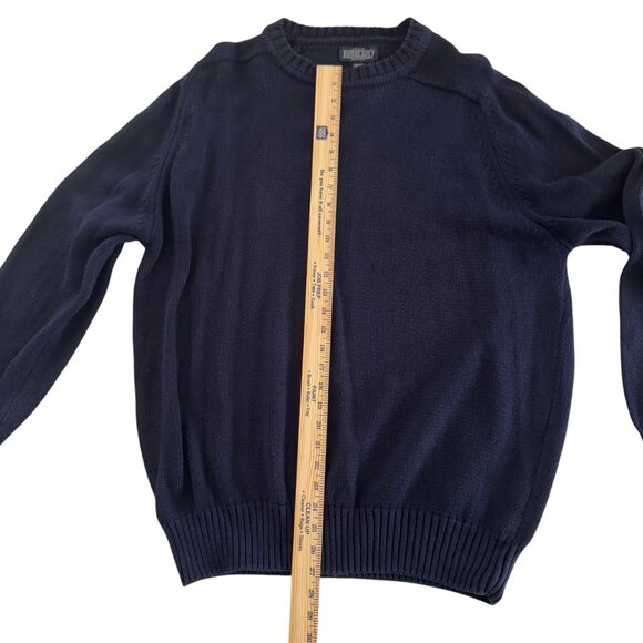Lands' End - Chunk Cotton Navy 90's Crewneck Pullover Sweater Men's Size XL - Picture 4 of 5